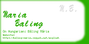 maria baling business card